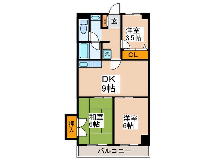 トーカド宮崎台(3DK/5階)の間取り写真