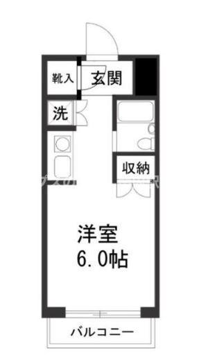 ベイウエスト浅間台(ワンルーム/1階)の間取り写真