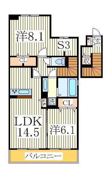 なんてんの郷III(2LDK/2階)の間取り写真