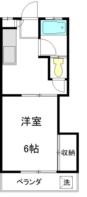 コーポ川島(1K/1階)の間取り写真