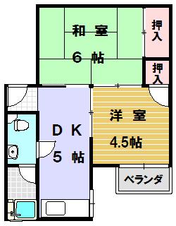 花柳ビル(2K/4階)の間取り写真