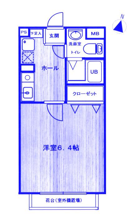 グリーンクラブ大宮(1K/4階)の間取り写真
