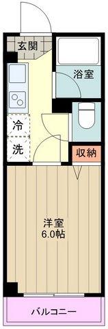 エリア・エヌ(1K/1階)の間取り写真