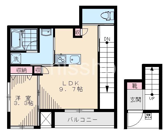家政ハイツ八番館(1LDK/2階)の間取り写真