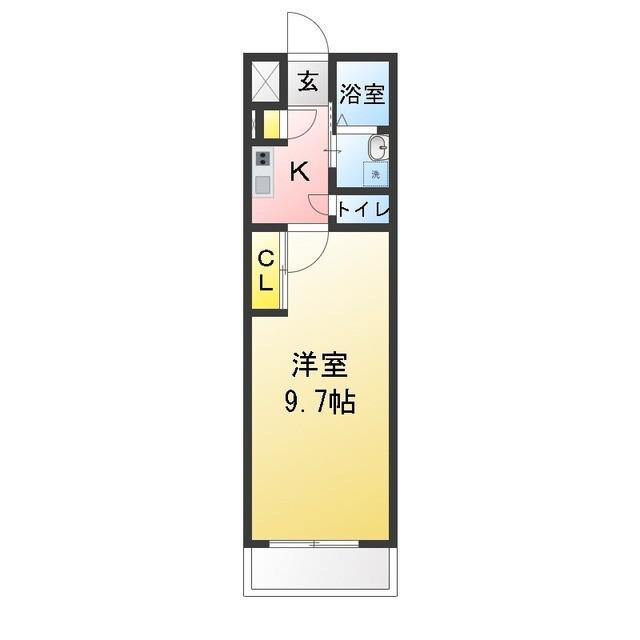 エクセール(1K/1階)の間取り写真