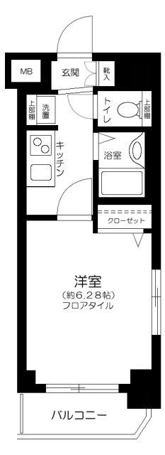 グローバン本所吾妻橋(1K/4階)の間取り写真