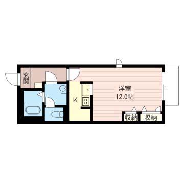 ベレオ小竹(ワンルーム/1階)の間取り写真