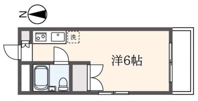 メゾンドリビエール(ワンルーム/2階)の間取り写真