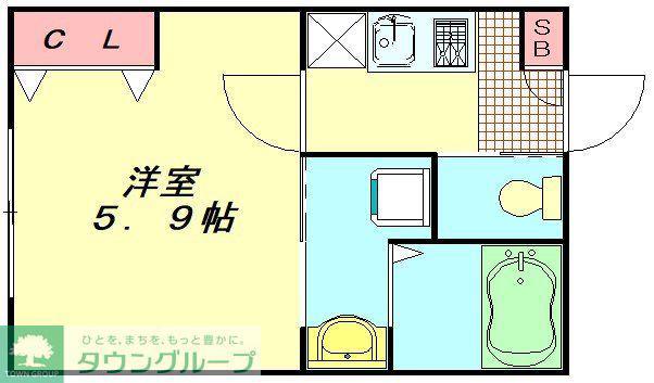 グラン越谷(1K/2階)の間取り写真
