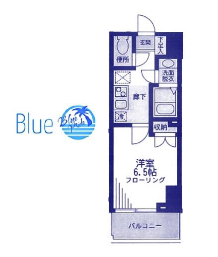 ザ・パーククロス藤沢(1K/9階)の間取り写真