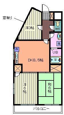 リアライズ中浦和(3DK/4階)の間取り写真