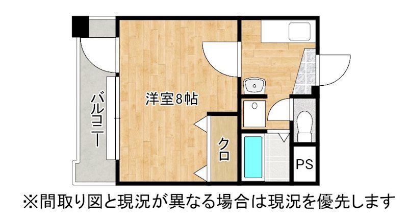 ニューサンリバー8番館(1K/9階)の間取り写真