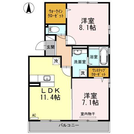 レガーロA(2LDK/2階)の間取り写真