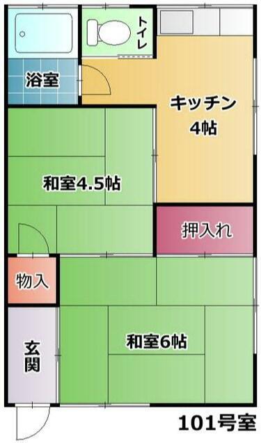 榎本荘(2K/1階)の間取り写真