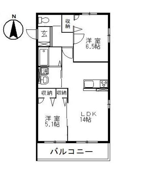 ＪＲ宇野線 備前片岡駅 徒歩11分 2階建 築10年(2LDK/1階)の間取り写真