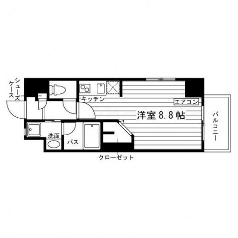 アプリーレ代官町(ワンルーム/6階)の間取り写真