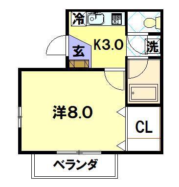 モン・ルポITO(1K/2階)の間取り写真