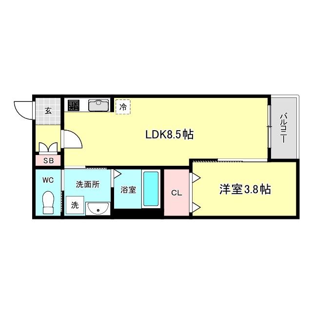 H-MAISON大正IV(1LDK/2階)の間取り写真