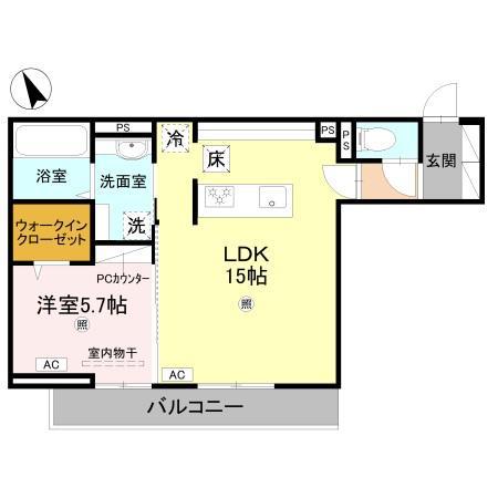 FT.RECOLTE(1LDK/1階)の間取り写真