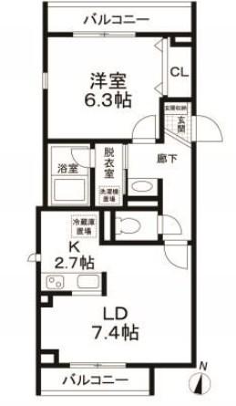 M-HAUS(1LDK/1階)の間取り写真