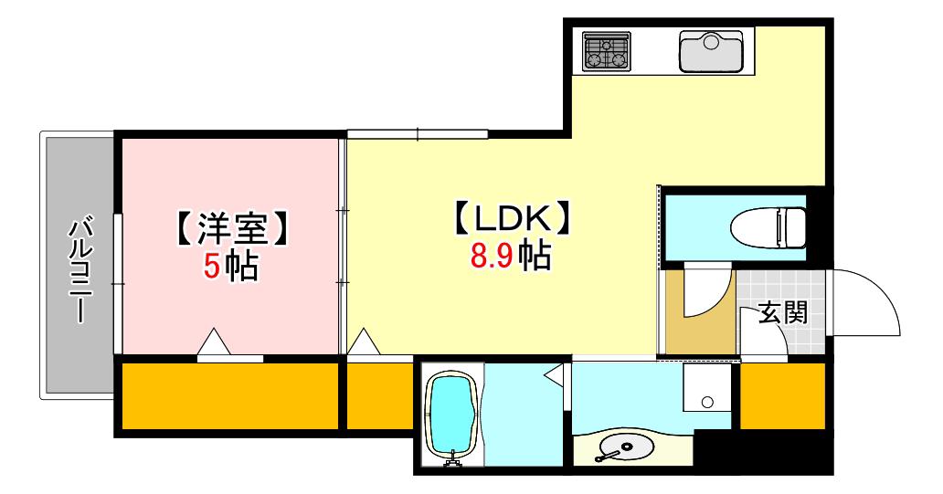 Jブルー翠II(1LDK/2階)の間取り写真