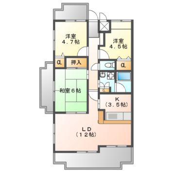パークフォレスト千里(3LDK/3階)の間取り写真
