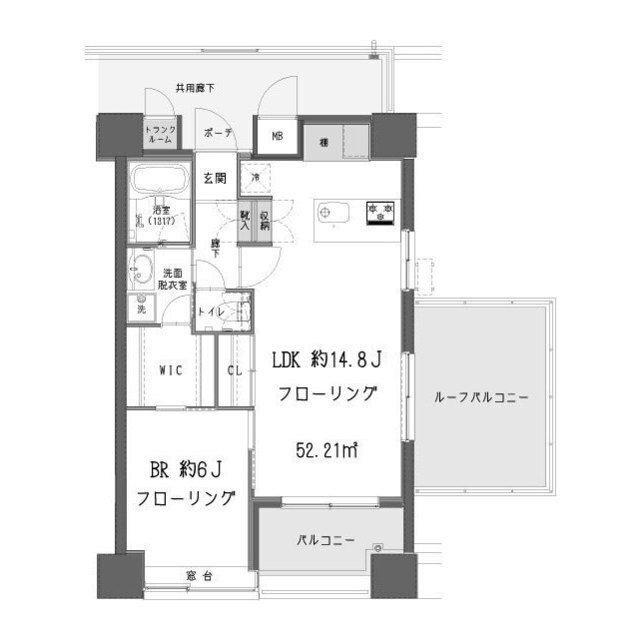 ガーデン蒲田(1LDK/11階)の間取り写真