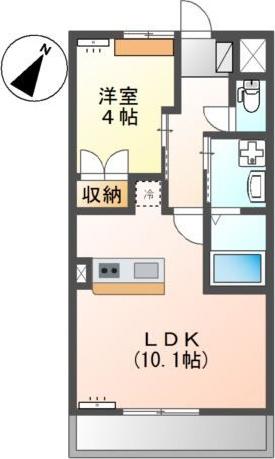 アルファー(1LDK/2階)の間取り写真