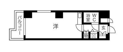 ノバ浅草(ワンルーム/9階)の間取り写真