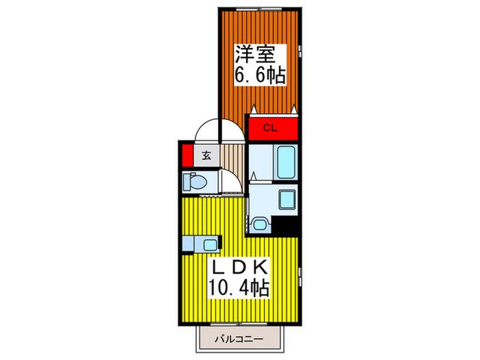 シャルムIII(1LDK/2階)の間取り写真