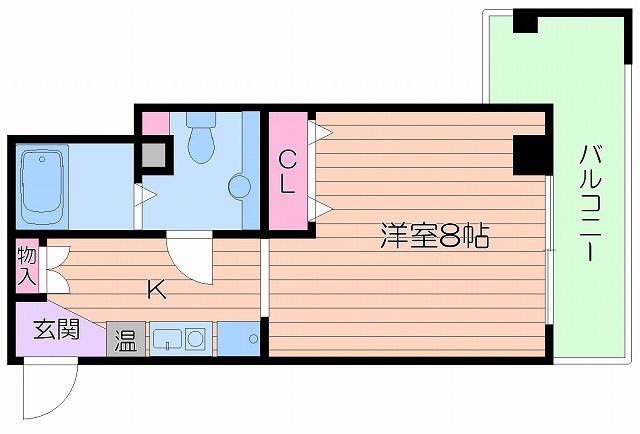 ゴックス南森町(1K/4階)の間取り写真