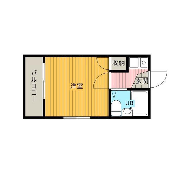 メイゾン道徳(1K/2階)の間取り写真