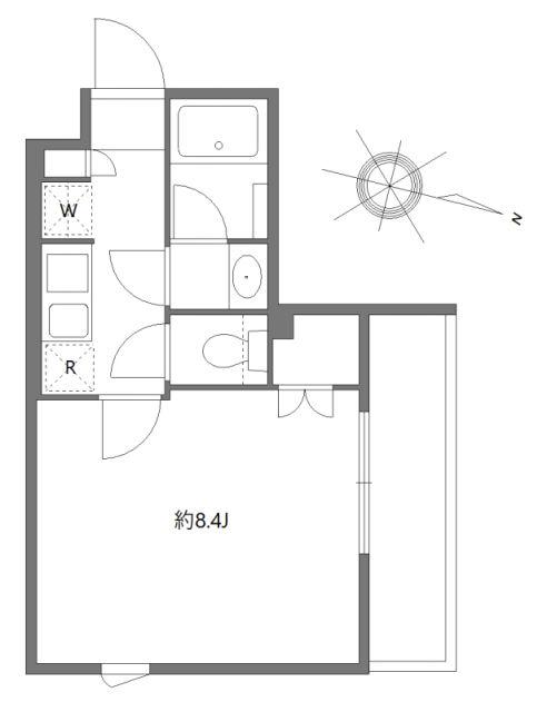 アリシアコート多摩川(1K/3階)の間取り写真