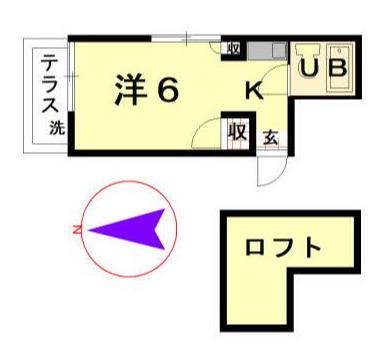 ララ柏ナンバー2(ワンルーム/1階)の間取り写真