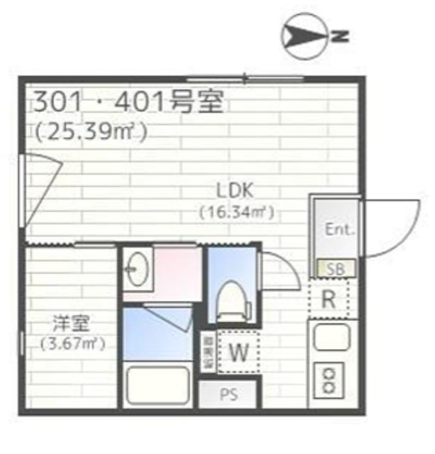 EMIREA(1LDK/4階)の間取り写真