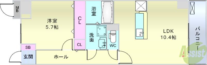 ホメ ラウレア(1LDK/2階)の間取り写真
