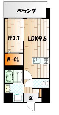 MID TERRACE(1LDK/10階)の間取り写真