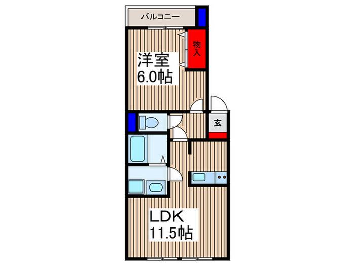 LA PRIMAVERA(1LDK/1階)の間取り写真