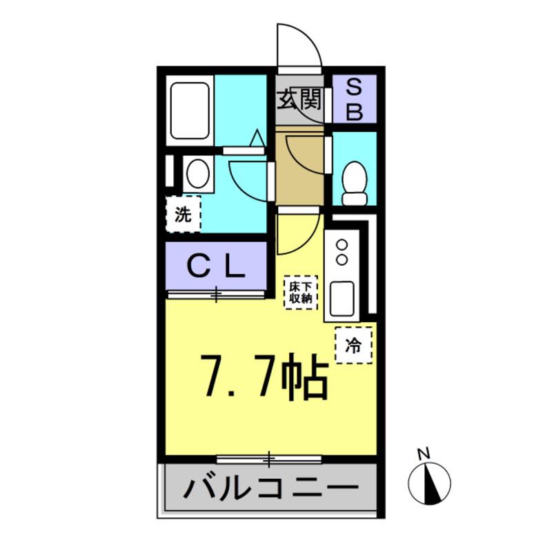 パトリア(ワンルーム/1階)の間取り写真