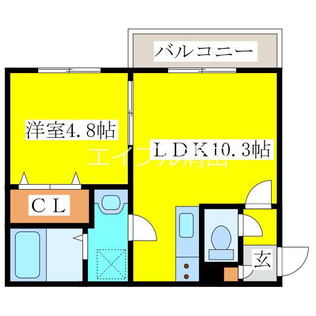 MILL CLIQUE(1LDK/2階)の間取り写真