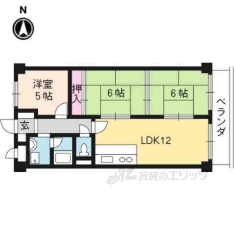 サンハイム桂(3LDK/1階)の間取り写真