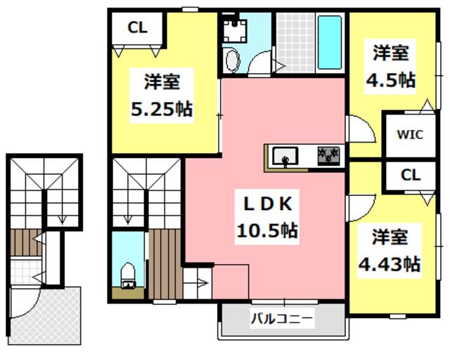 LOYAL PINE イースト(3LDK/2階)の間取り写真