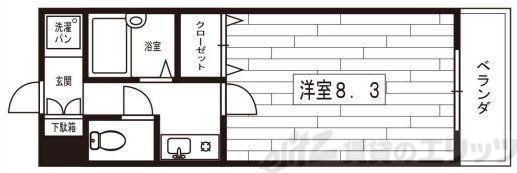 セブンハイツ(1K/8階)の間取り写真