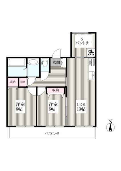 グランツGK(2SLDK/2階)の間取り写真