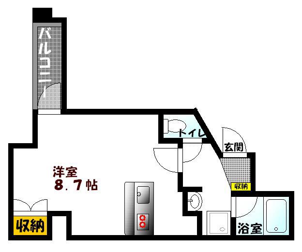 ウインドー金屋町(ワンルーム/2階)の間取り写真