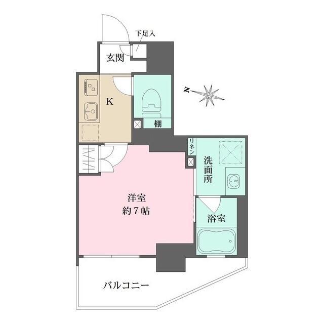プライムアーバン菊川(1K/7階)の間取り写真