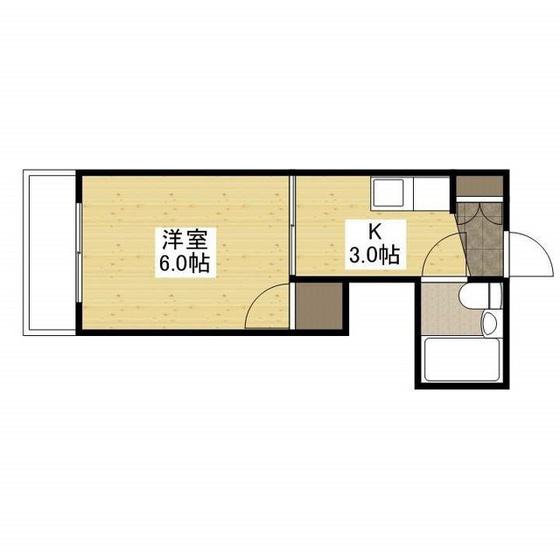 草津東ハイツ(1K/2階)の間取り写真
