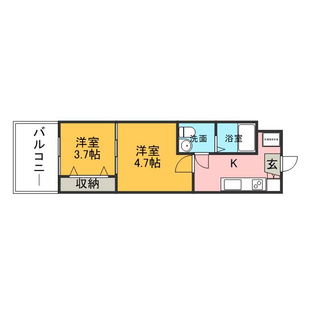CLUB ORIENT NO70 HARBOR サウス TOWER(2K/2階)の間取り写真