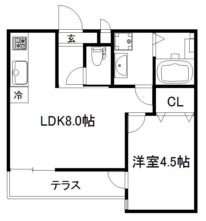 PRIVATE RESIDENCE御所西プライベートレジデンス御所西(1LDK/3階)の間取り写真