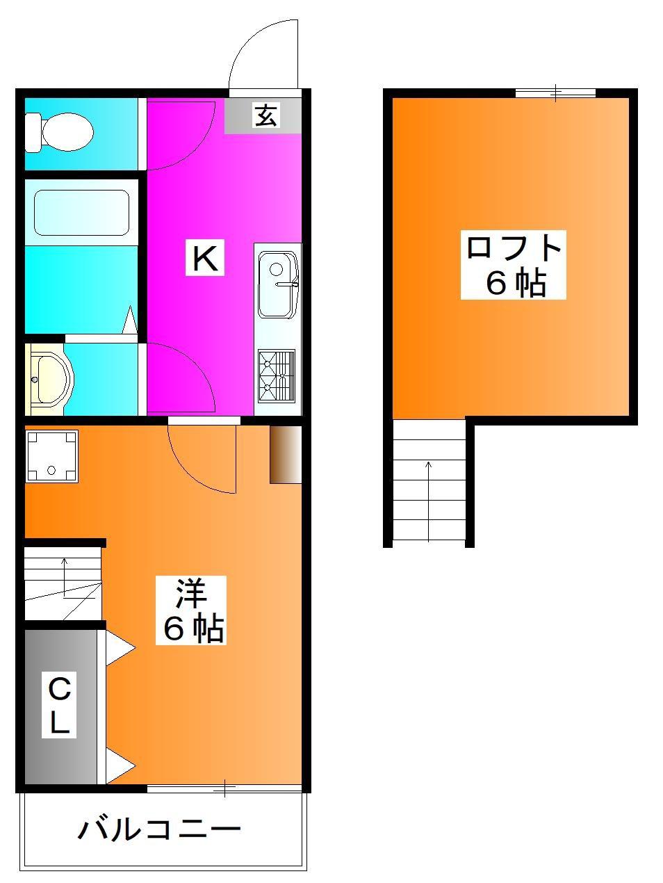 FONTANA イースト(1K/1階)の間取り写真